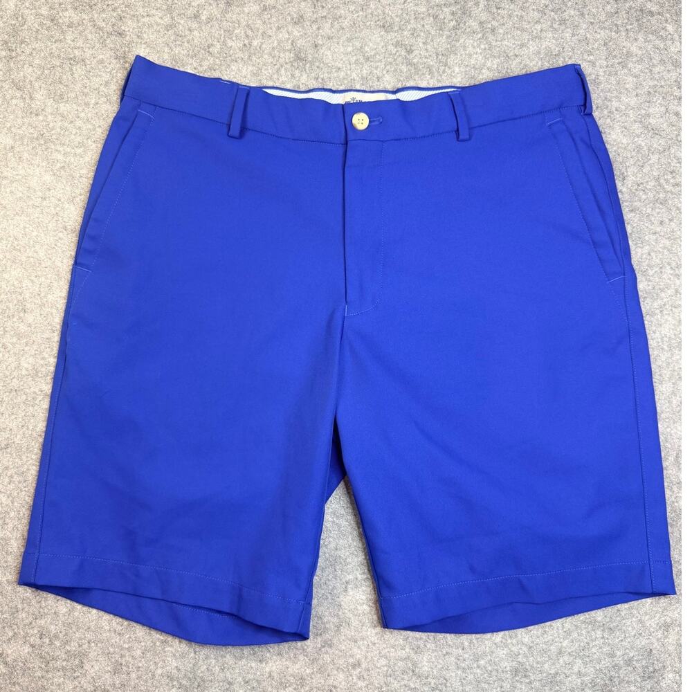 Peter Millar Crown Sport Blue Golf Shorts Men's 34 Performance Polyester